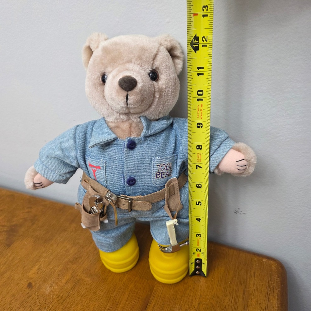 1990 Tim Allen Signature Tools Plush "Tool Bear" Toy with Outfit and Accessories - Picture 11 of 11
